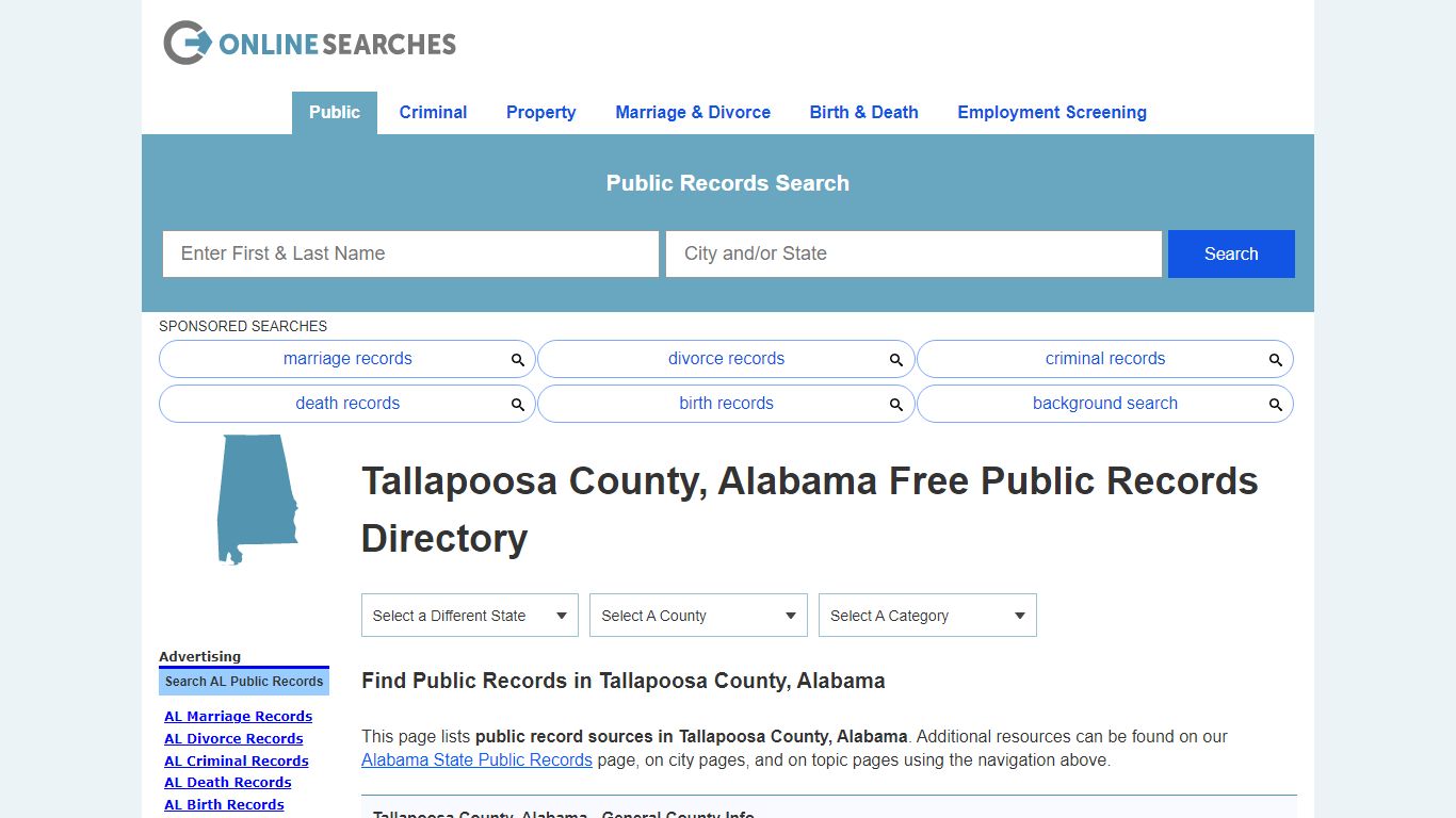 Tallapoosa County, Alabama Public Records Directory